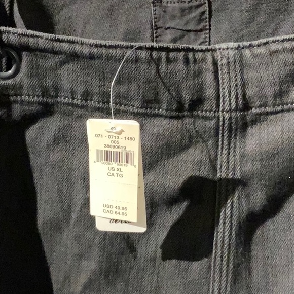 NWT Black Denim Overall Shorts Size XL - Picture 2 of 4